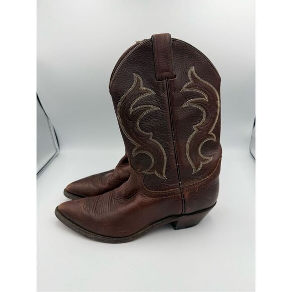 Justin Mens Brown Bay Apache Full Grain Leather Buck Western Cowboy Boots Size 9 main image 5